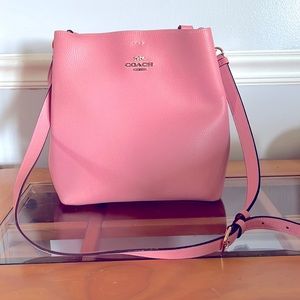 Pink Coach small town bucket bag